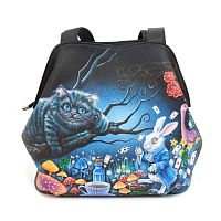 Женская сумка мешок с рисунком "Чешир и кролик" фото