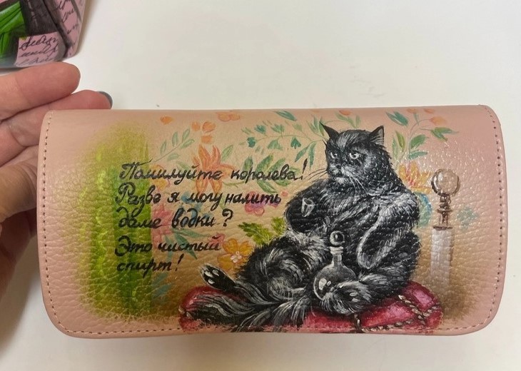 Женский кошелек портмоне заказать пошив с рисунком Кот Бегемот.jpg Женский кошелек портмоне заказать пошив с рисунком Кот Бегемот.jpg