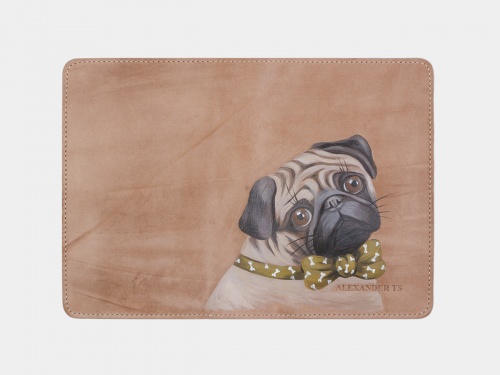 Обложка для паспорта на заказ "Мопс" - кожаный женский кошелек-портмоне ручной работы с рисунком на заказ |  Sumnizza фото 2