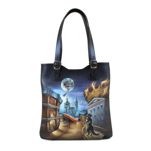 Комплект кожаные сапоги и шоппер "Мастер и Маргарита" - кожаный женский набор рюкзак и ботинки ручной работы с рисунком |  Sumnizza фото 7