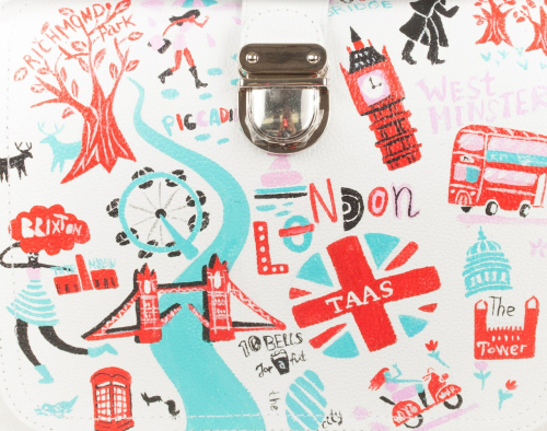 Женская кожаная сумка через лечо с рисунком ручной работы "Великобритания" — кросс боди с принтом на заказ фото 7