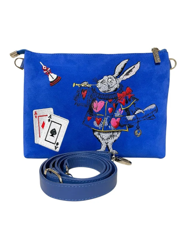 Сумка через плечо из натуральной кожи и замши с вышивкой «Кролик» — кросс боди с принтом на заказ фото 3