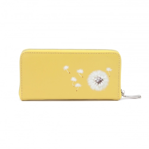 Женский модный кошелёк с рисунком  "Ёжики в одуванчиках" - кожаный женский кошелек-портмоне ручной работы с рисунком на заказ |  Sumnizza фото 2