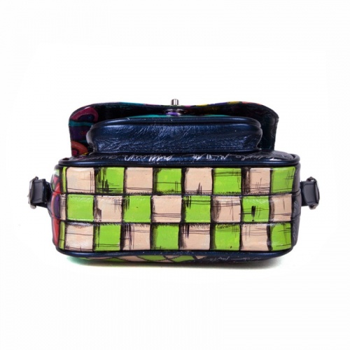 Женская кожаная сумка через плечо с рисунком ручной работы "Чайки" — кросс боди с принтом на заказ фото 7