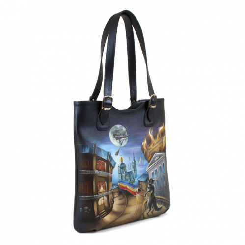 Комплект кожаные сапоги и шоппер "Мастер и Маргарита" - кожаный женский набор рюкзак и ботинки ручной работы с рисунком |  Sumnizza фото 9