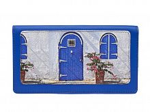 Тревел-конверт для хранения документов с принтом "Курортный город" — женский кожаный конверт для документов ручной работы с принтом