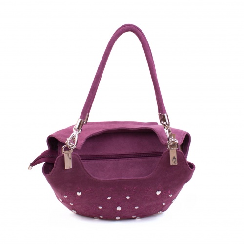 Замшевая сумка мешок "Сверкающие узоры" - кожаная женская сумка хобо, сумка мешок ручной работы с рисунком на заказ |  Sumnizza фото 4