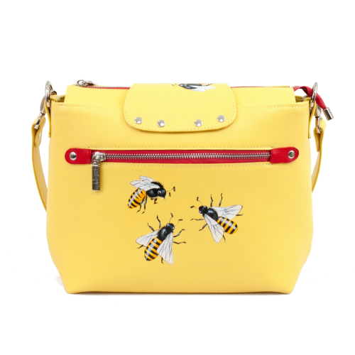 Сумка на заказ из натуральной кожи с ручной росписью"Мед по губам" - смотреть фото фото 3