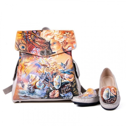 Мокасины "Морская нимфа" - кожаные и замшевые мокасины ручной работы с рисунком на заказ | Sumnizza фото 3