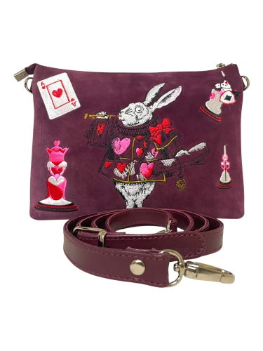 Сумка через плечо из натуральной кожи и замши с вышивкой «Кролик» — кросс боди с принтом на заказ фото 4