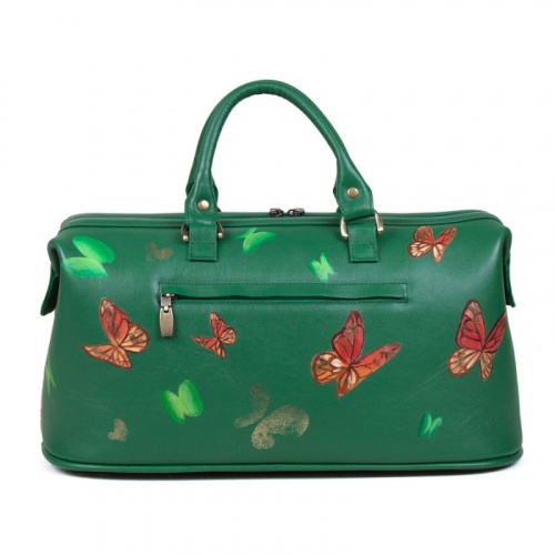 Саквояж из кожи ручной работы с рисунком "Взгляд в бесконечность" - кожаный дорожный саквояж ручной работы с рисунком на заказ |  Sumnizza фото 3