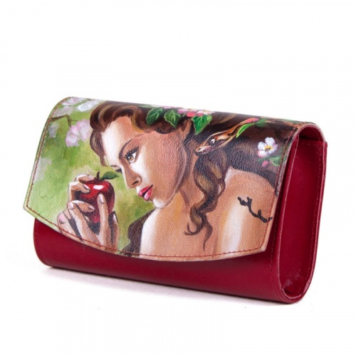 Комплект из саквояжа и кошелька с росписью "Яблоневый сад" фото фото 5