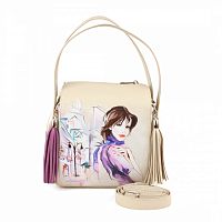 Квадратная сумка на плечо "Горожанка" - ручной работы с рисунком на заказ |  Sumnizza