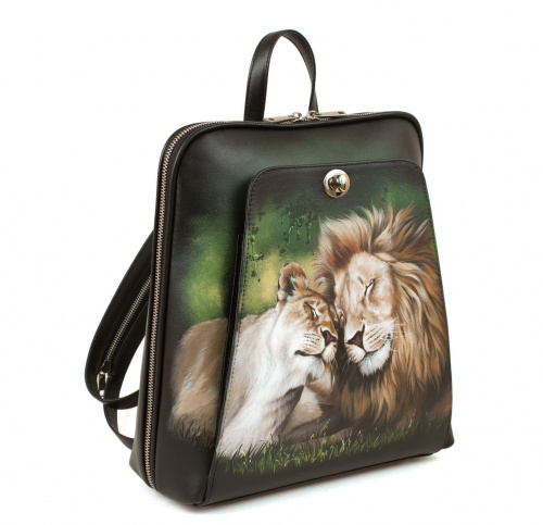 Женский рюкзак-сумка с рисунком "Сладкая парочка" ручной работы с рисунком на заказ | Sumnizza фото 3