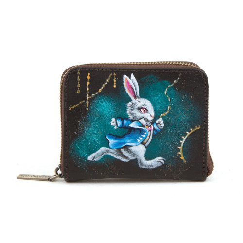 Стильный женский кошелек  с рисунком ручной работы "Чешир" - кожаный женский кошелек-портмоне ручной работы с рисунком на заказ |  Sumnizza фото 2