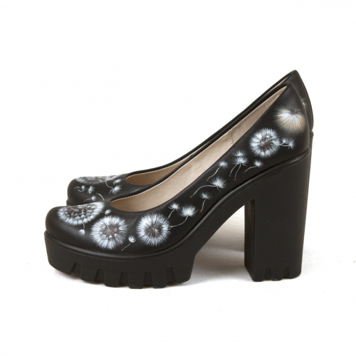 Женские туфли с рисунком на платформе "Пушистый ежик" фото фото 4