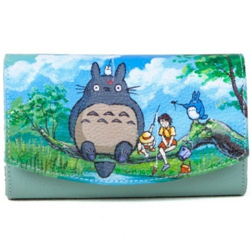 Прикольный женский кошелек "Мой сосед Тоторо" - кожаный женский кошелек-портмоне ручной работы с рисунком на заказ |  Sumnizza