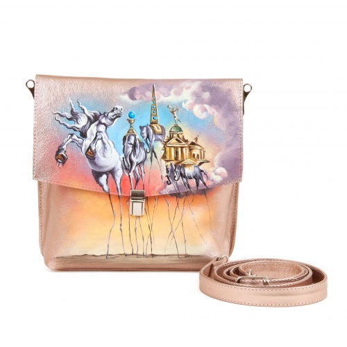 Комплект балетки и сумка-планшет "Дали" - кожаный женский набор рюкзак и ботинки ручной работы с рисунком |  Sumnizza фото 5