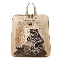 Кожаный рюкзак с рисунком "Кот Бегемот" ручной работы с рисунком на заказ | Купить в Sumnizza