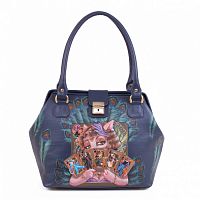 сумка саквояж девушка гадалка, дамский саквояж из кожи с рисунком девушки гадалки, сумка кожаная с росписью девушки гадалки, сумка саквояж женская ручной работы, рисунок девушка гадалка, дизайнерская сумка девушка гадалка, авторский саквояж, стильная сумочка с принтом, необычная сумка саквояж