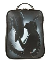 Небольшой мужской рюкзак с росписью "Чужой" ручной работы с рисунком на заказ