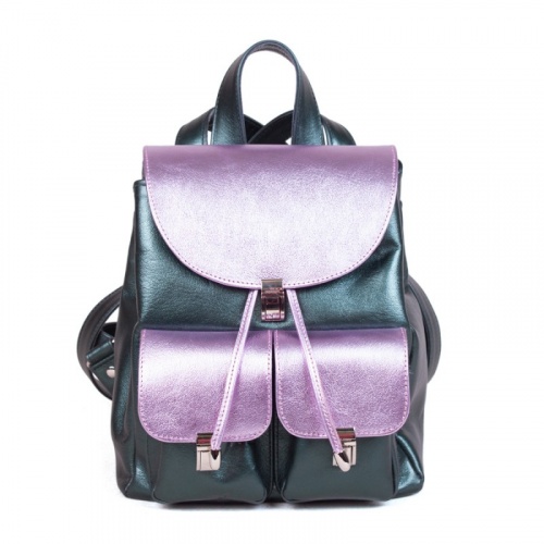 Женский маленький рюкзак с карманами "Перламутр" - кожаный рюкзак ручной работы с оригинальным рисунком на заказ |  Sumnizza