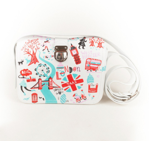 Женская кожаная сумка через лечо с рисунком ручной работы "Великобритания" — кросс боди с принтом на заказ фото 2