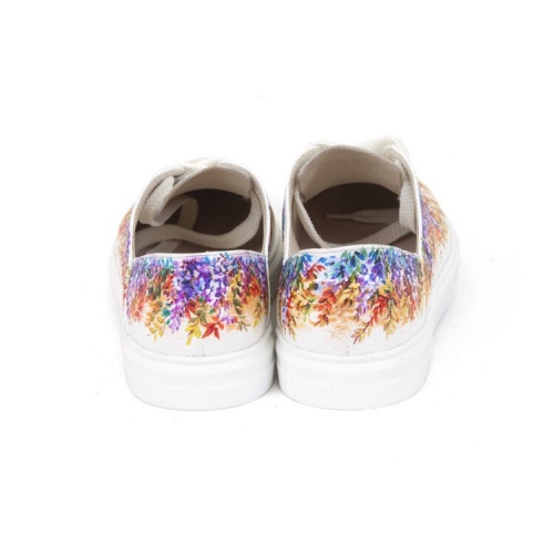 Белые кеды из кожи "Луговые цветы" - кожаные женские кеды и слипоны ручной работы с рисунком на заказ | Sumnizza фото 5