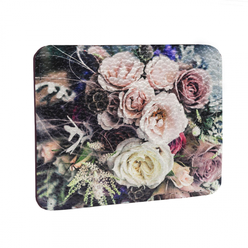 Кард холдер для банковских карт и купюр с принтом "Кремовые розы" - кожаный женский конверт для карт, холдер ручной работы с рисунком |  Sumnizza фото 4