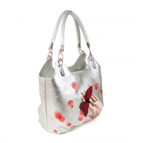 Кожаная женская сумка мешок "Лёгкая красота" - кожаная женская сумка хобо, сумка мешок ручной работы с рисунком на заказ |  Sumnizza фото 2