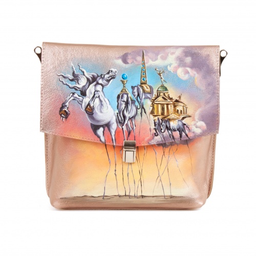 Комплект балетки и сумка-планшет "Дали" - кожаный женский набор рюкзак и ботинки ручной работы с рисунком |  Sumnizza фото 4