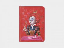 Обложка для паспорта премиум "Красная королева" — женский кожаный кошелек-портмоне ручной работы с рисунком на заказ