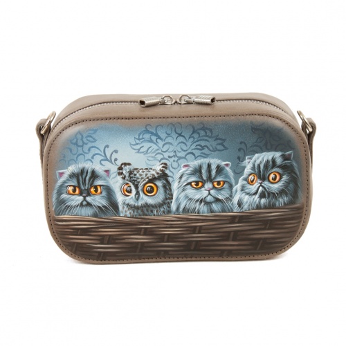 Женская кожаная сумка на плечо, на пояс с рисунком "Кто лишний" — кросс боди с принтом на заказ фото 4