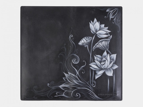 Кожаное портмоне с росписью "Цветки лотоса" - кожаный женский кошелек-портмоне ручной работы с рисунком на заказ |  Sumnizza фото 2