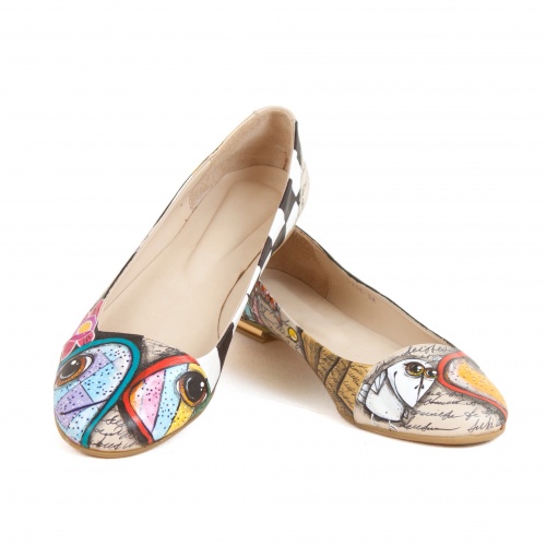 Яркие балетки "Этно рыбы" - кожаные женские балетки ручной работы с рисунком на заказ |  Sumnizza фото 7