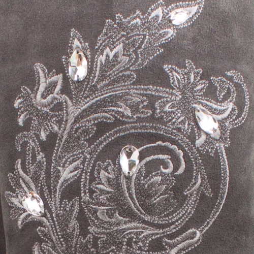 Женские сапоги-ботфорты "Вышивка с камнями" - кожаные и замшевые женские сапоги ручной работы с рисунком на заказ | Sumnizza фото 2