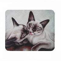 Кожаный кард-холдер для карт с фотопринтом "Кошачьи ласки" — кожаный женский конверт для карт, холдер ручной работы с рисунком и фото-принтом