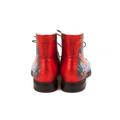 Женские ботинки на шнуровке  "Летний луг" - кожаные женские ботильоны и балетки ручной работы с рисунком на заказ | Sumnizza фото 5