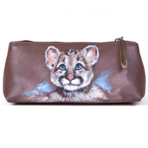 Футляр для очков "Котенок" - кожаный женский и мужской футляр для очков ручной работы с рисунком на заказ |  Sumnizza