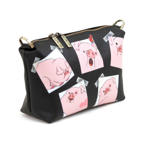 Женская сумка кросс боди с рисунком ручной работы на заказ «Розовый пятачок» — кросс боди с принтом на заказ фото 5