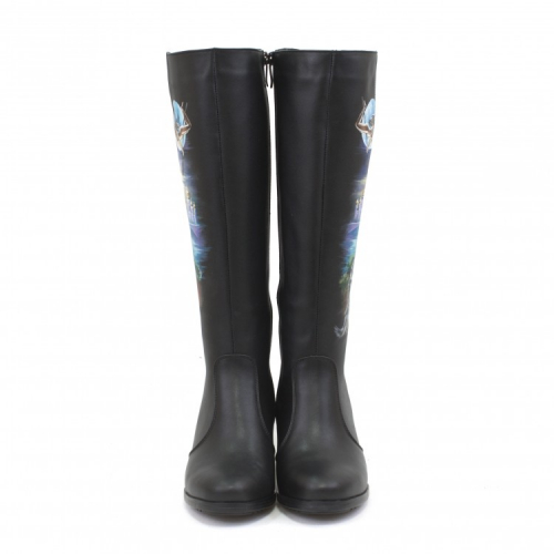 Комплект кожаные сапоги и сумка "Мастер и Маргарита" - кожаный женский набор рюкзак и ботинки ручной работы с рисунком |  Sumnizza фото 12