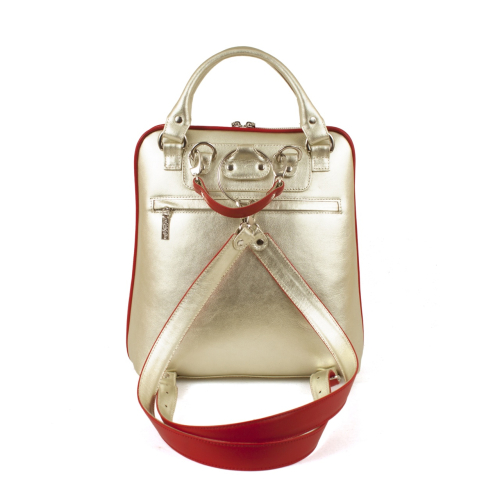 Кожаная сумка рюкзак с росписью "Птица Феникс" ручной работы с рисунком и вышивкой на заказ
 фото 2