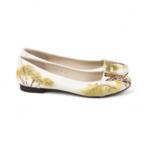 Балетки из натуральной кожи "Сафари" - кожаные женские балетки ручной работы с рисунком на заказ |  Sumnizza фото 4