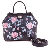 Кожаный саквояж с росписью "Розы" ручной работы с рисунком и вышивкой на заказ
