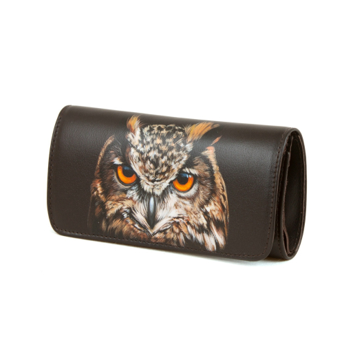Кошелек из натуральной кожи ручной работы с рисунком "Филин" - кожаный женский кошелек-портмоне ручной работы с рисунком на заказ |  Sumnizza фото 2
