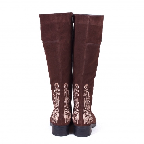 Женские замшевые сапоги "Зимние узоры" - кожаные и замшевые женские сапоги ручной работы с рисунком на заказ | Sumnizza фото 3