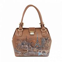 Женский саквояж с росписью ручной работы "Романтичный Париж" ручной работы с рисунком и вышивкой на заказ
