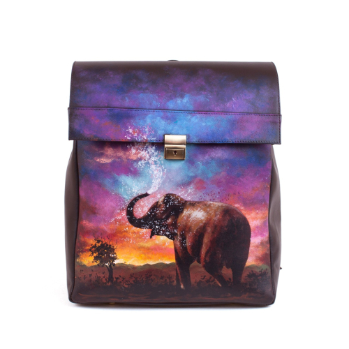 Стильный мужской рюкзак "Закат в саванне" ручной работы с рисунком на заказ |  Sumnizza фото 2