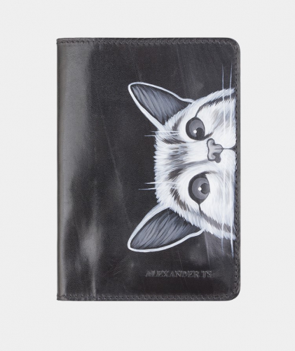 Подарочная обложка для паспорта "Любопытство" - кожаный женский кошелек-портмоне ручной работы с рисунком на заказ |  Sumnizza