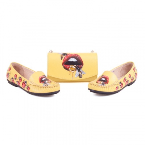 Яркие мокасины с рисунком "Мед по губам" - кожаные и замшевые мокасины ручной работы с рисунком на заказ | Sumnizza фото 3